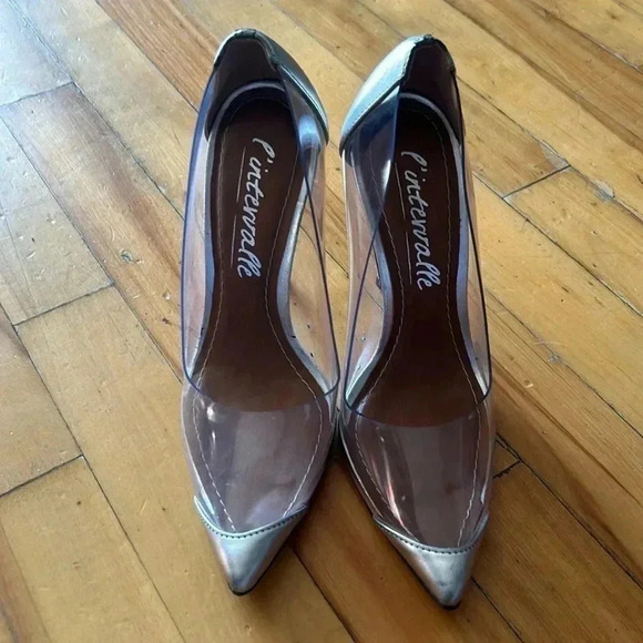 L’intervalle clear and silver heels cinderalla pumps - Picture 3 of 8